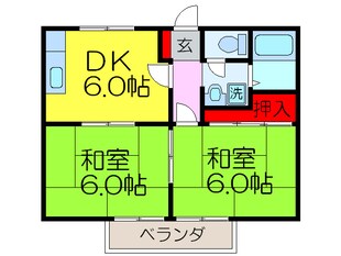 サンビレッジ枚方Ａ棟の物件間取画像